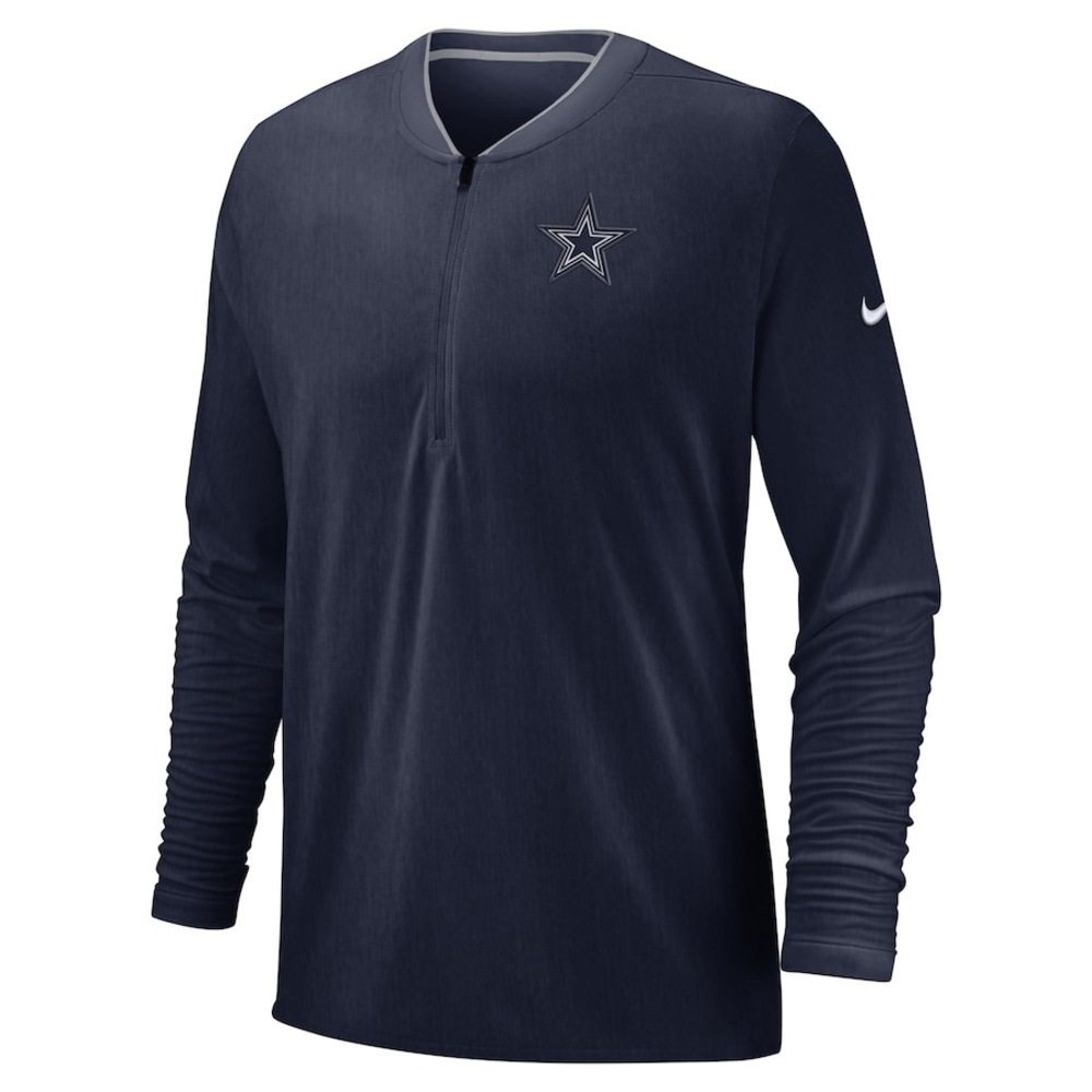 Men's Nike Navy Dallas Cowboys Sideline Coaches Half-Zip Pullover Jacket